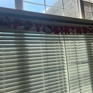 Hello Kitty Pink 'Happy Birthday' Banner & 2 Mylar balloons